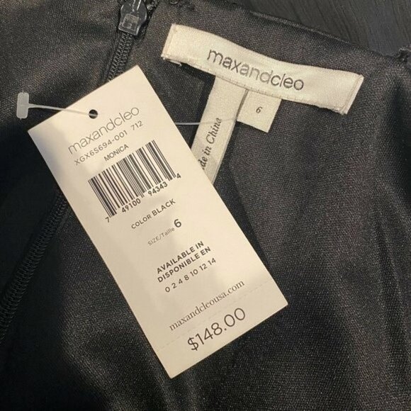 NWT Max & Cleo Dress Sequin Detail Black  Sz 6 Formal Dance Gothic LBD - Picture 5 of 6